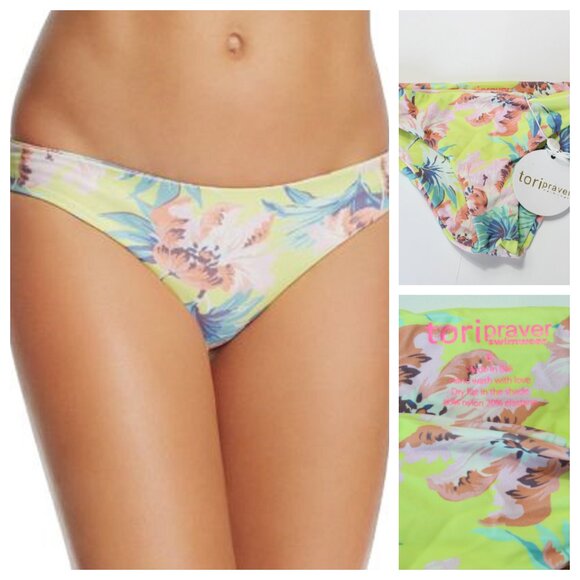 Tori Praver Cristina Bottom Floral Limoncello Yellow Small NWT - Picture 1 of 7